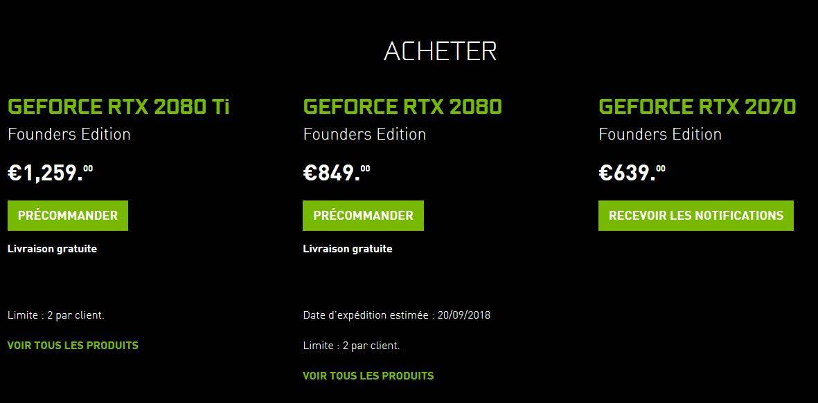 NVIDIA GeForce RTX 2080Ti 2080 2070 : les spécifications - Sebyin